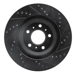 Buick Allure Brake Rotor (1) - Front Left - R1 Concepts - Drilled & Slotted - Black - `06-`16